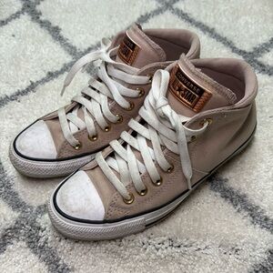 Converse Chuck Taylor All Star Mid Top Sneakers Pink High Rose Gold Skate Shoe